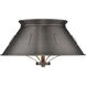 Whitaker 2 Light 14 inch Aged Steel Flush Mount Ceiling Light, Damp
