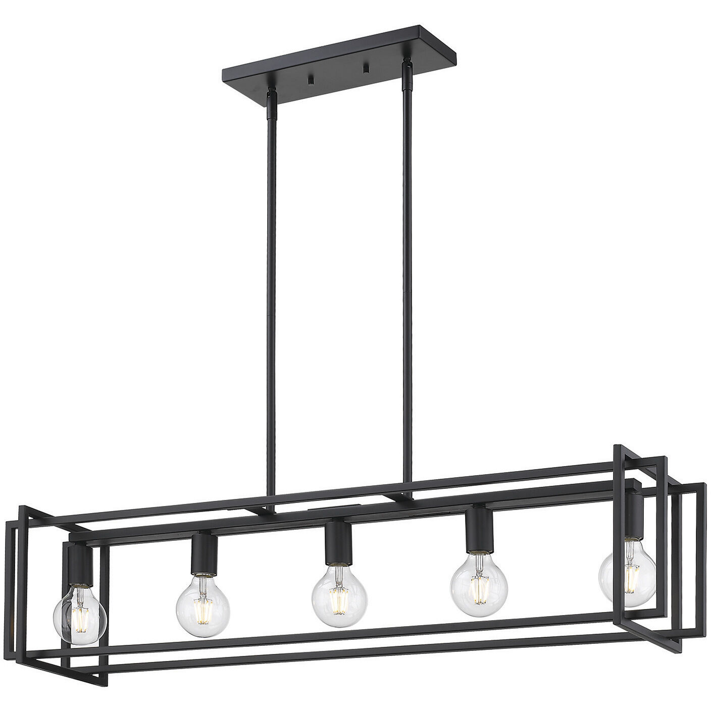 Tribeca Island Light Ceiling Light in Matte Black/Matte Black