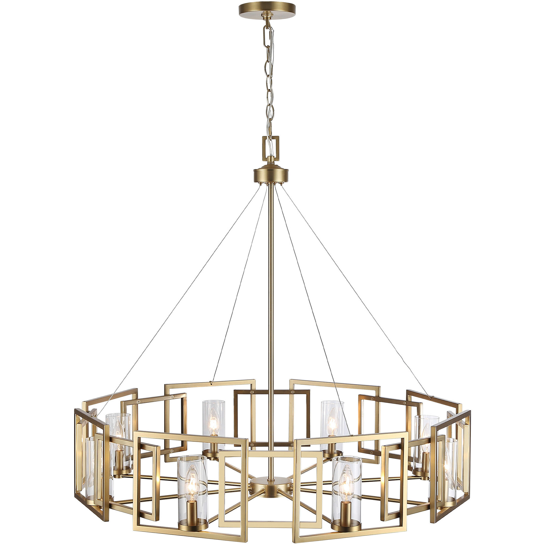 Marco 8 Light 35.38 inch Brushed Champagne Brass Chandelier Ceiling Light