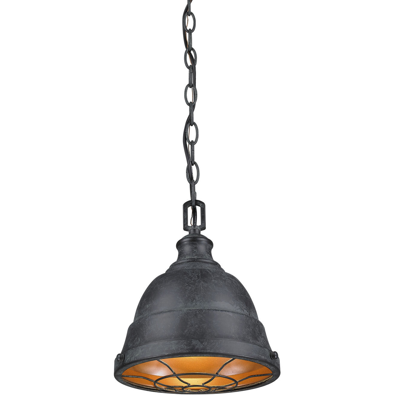 Bartlett Pendant Ceiling Light in Black Patina, Small