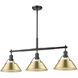 Yep Orwell Island Light Ceiling Light in Matte Black, Brushed Champagne Brass
