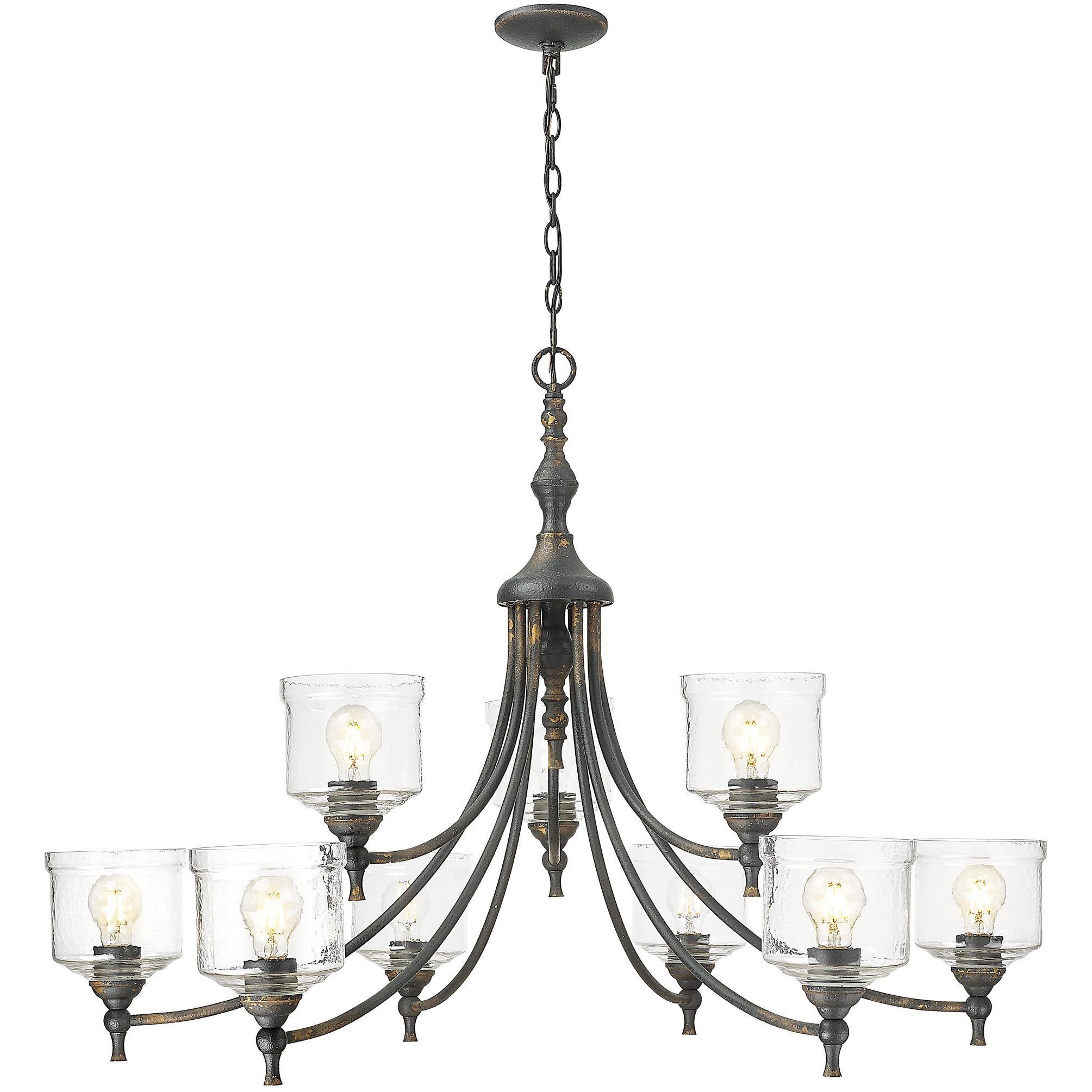 Keating 44 inch 60.00 watt Antique Black Iron Chandelier Ceiling Light