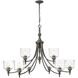 Keating 9 Light 44 inch Antique Black Iron Chandelier Ceiling Light