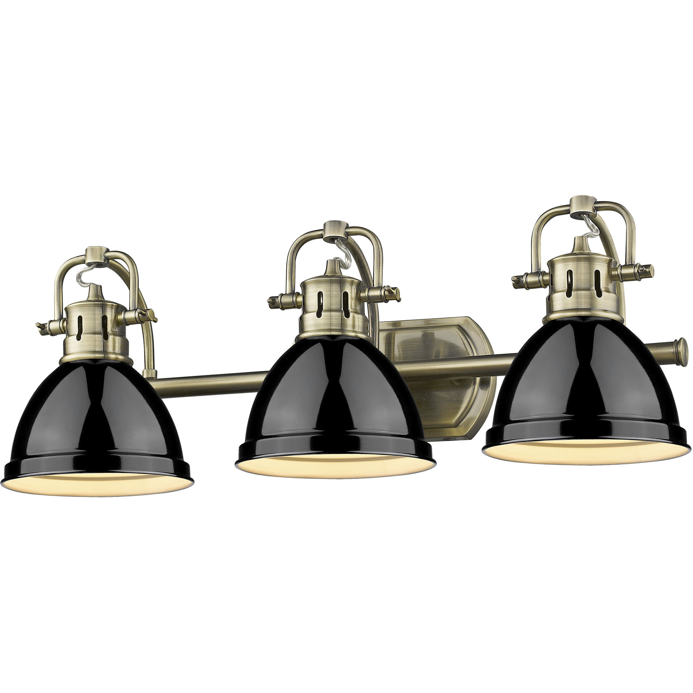 Yep Duncan Vanity Wall Light in Aged Brass, Black