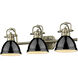 Yep Duncan Vanity Wall Light in Aged Brass, Black