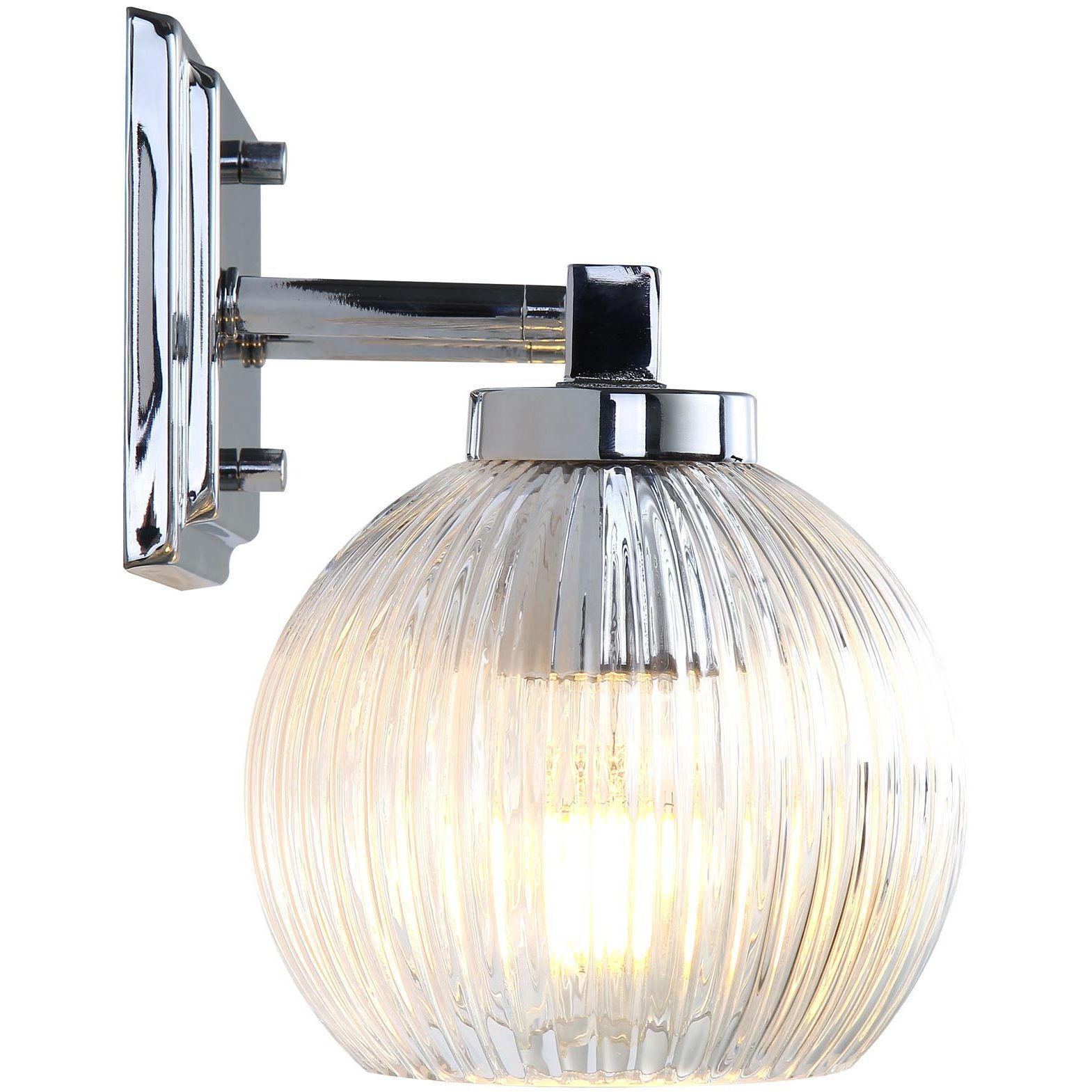 Yep Elliott Vanity Wall Light in Chrome, Ribbed