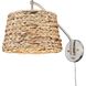 Ryleigh Articulating Wall Sconce Wall Light in Pewter, Woven Sweet Grass