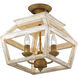 Haiden 3 Light 12.5 inch Burnished Chestnut Semi-Flush Mount Ceiling Light