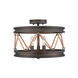 Chatham 3 Light 15 inch Gunmetal Bronze Semi-flush Ceiling Light