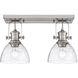 Hines 2 Light 18 inch Pewter Semi-flush Ceiling Light in Seeded Glass, Damp