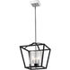 Mercer 3 Light 11.75 inch Matte Black/Chrome Semi-Flush Mount Ceiling Light, Convertible
