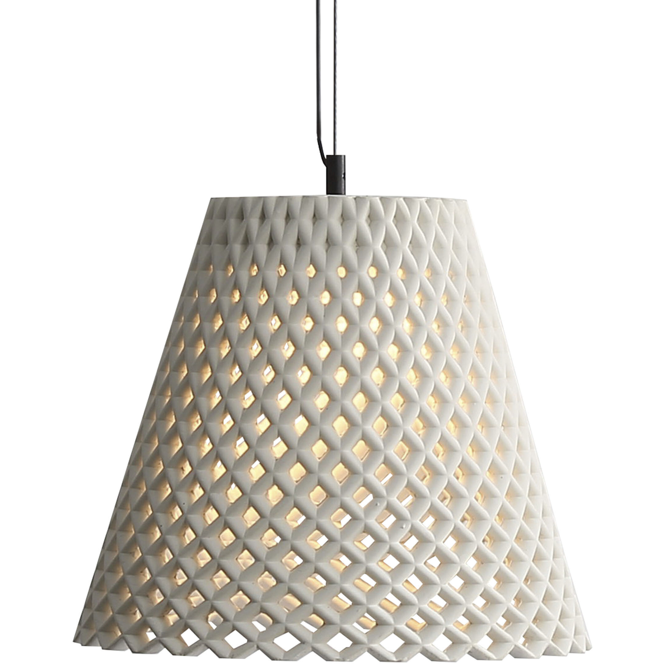 Clarus Pendant Ceiling Light in White Sandstone Cement