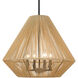 Valentina 4 Light 21 inch Matte Black Pendant Ceiling Light in Natural Raphia