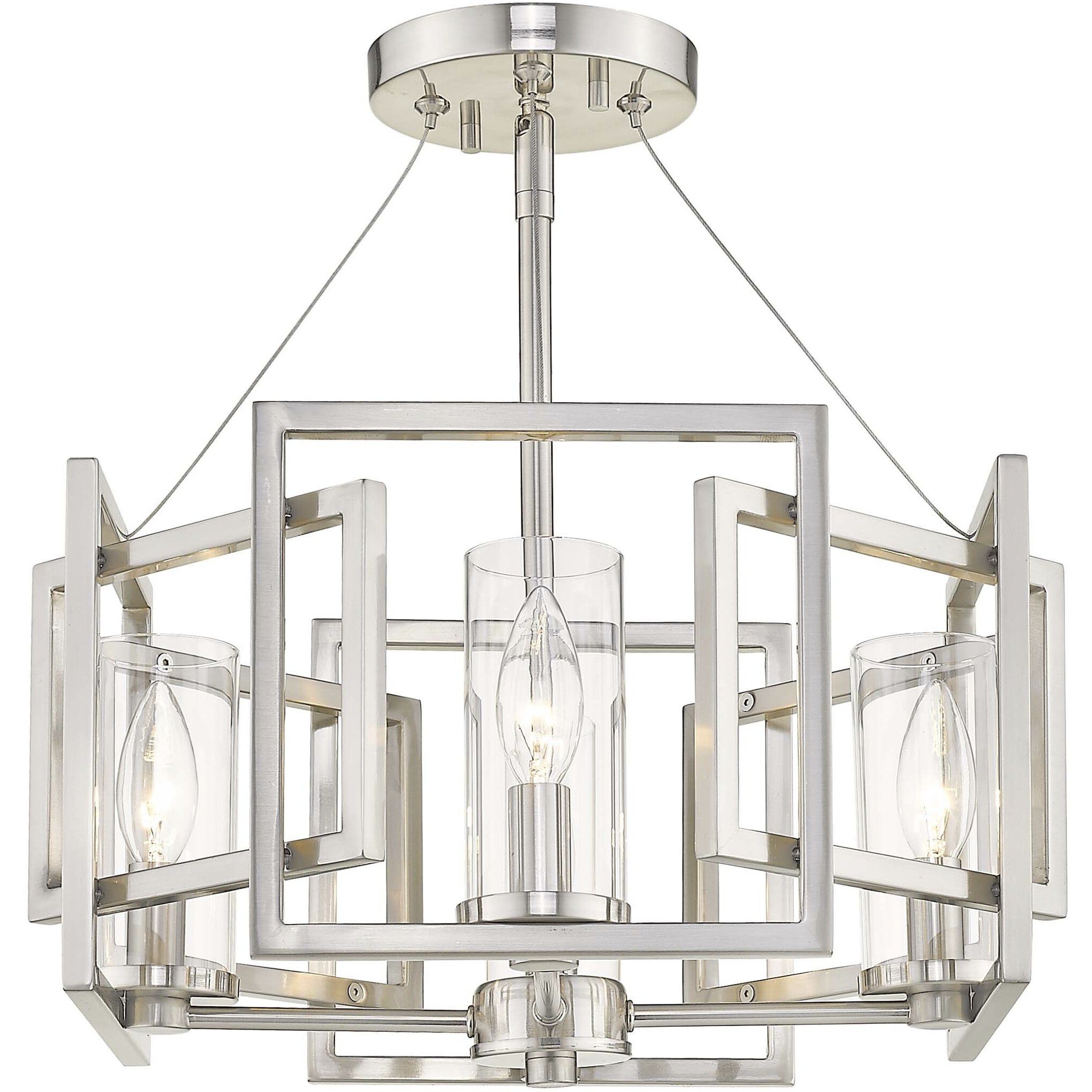 Marco 4 Light 16 inch Pewter Semi-Flush Mount Ceiling Light, Convertible