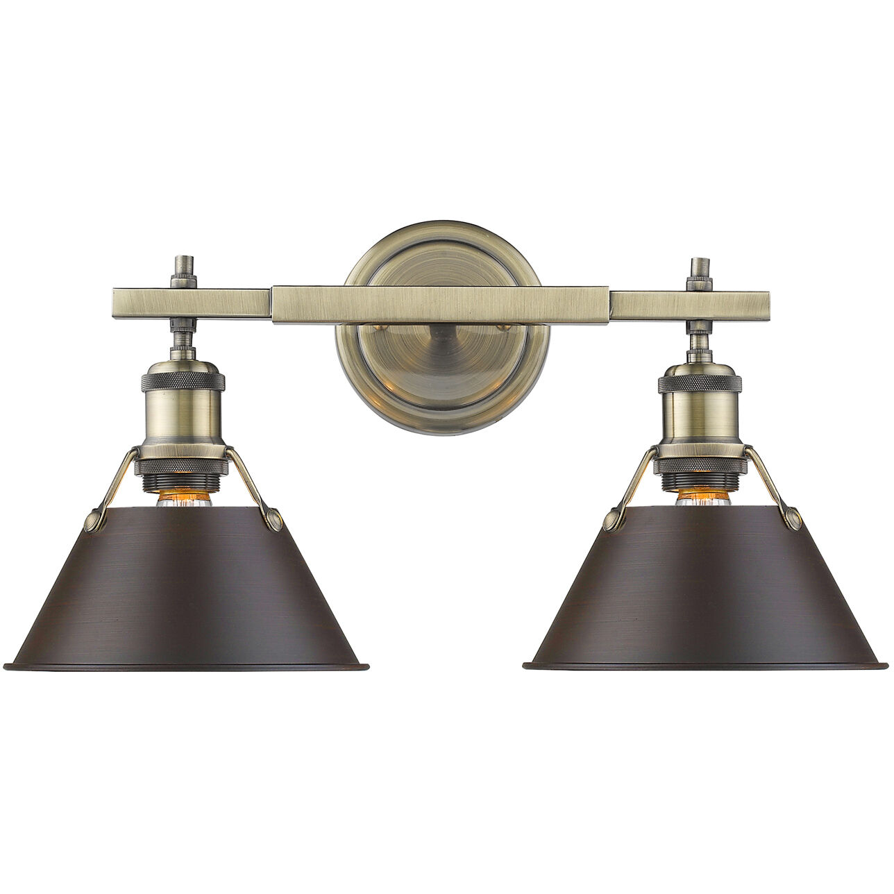 Yep Orwell Vanity Wall Light in Aged Brass, Rubbed Bronze