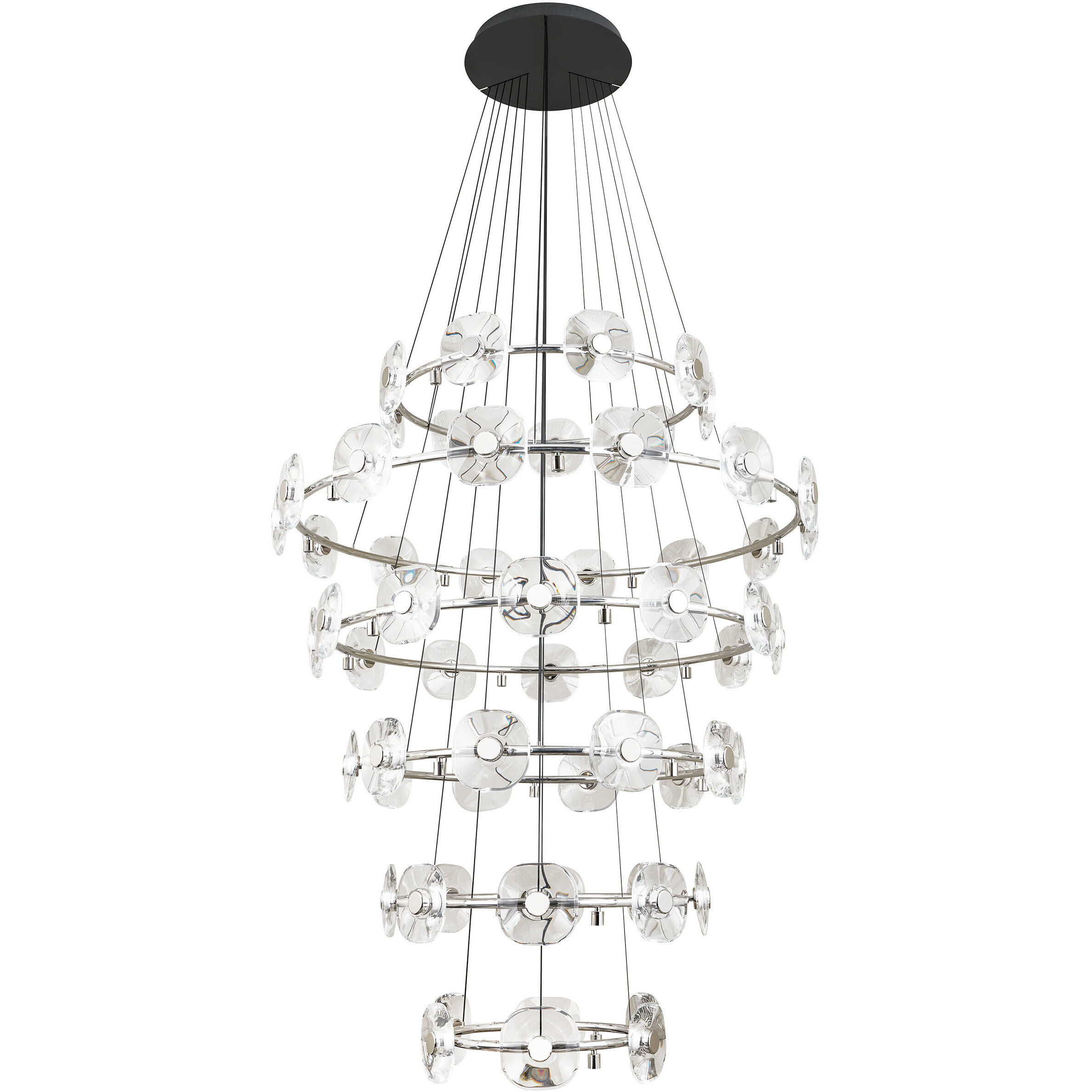 Ziva Celestia 57 inch 4.00 watt Chrome Chandelier Ceiling Light, 6 Tier