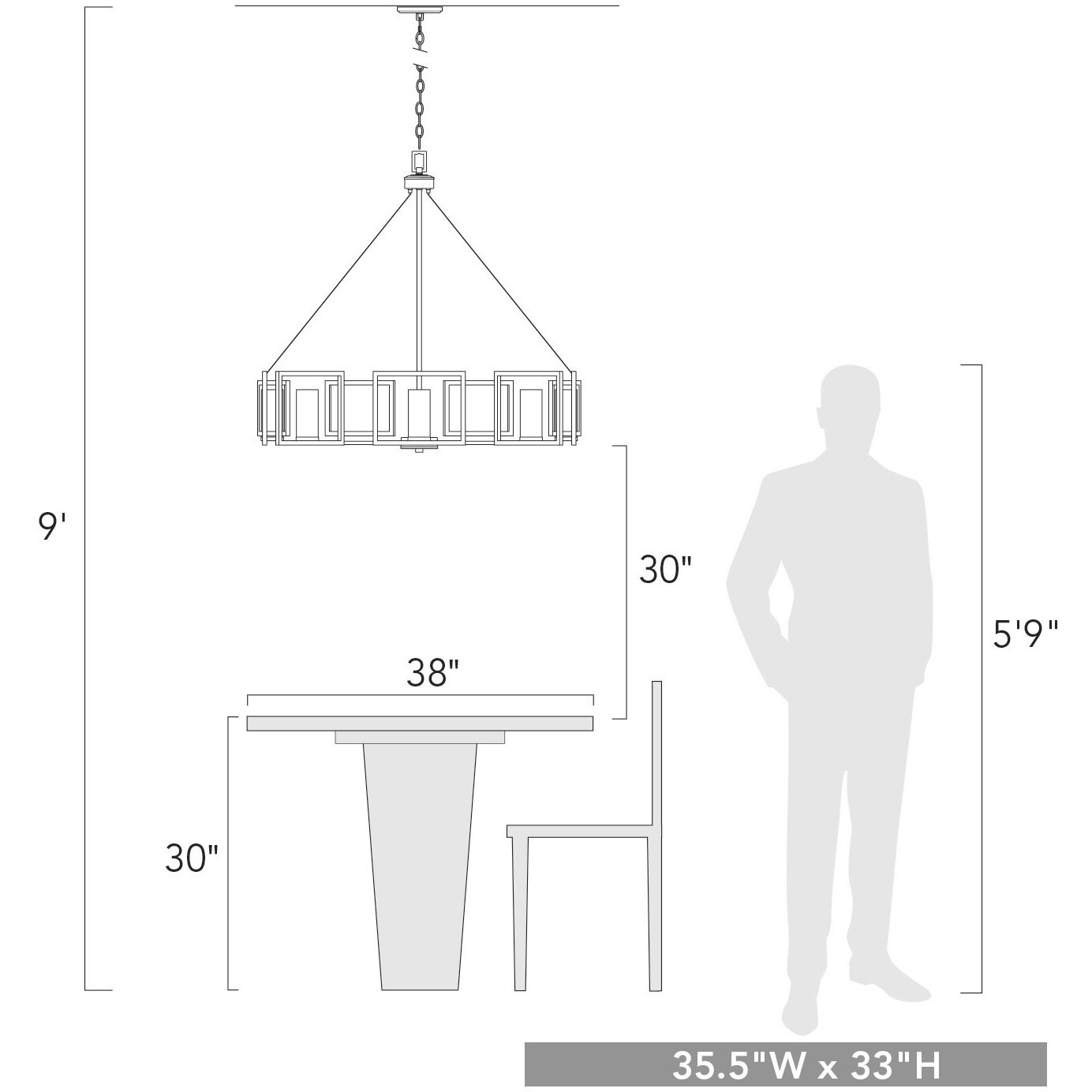 Marco 35.38 inch 60.00 watt White Gold Chandelier Ceiling Light, Large
