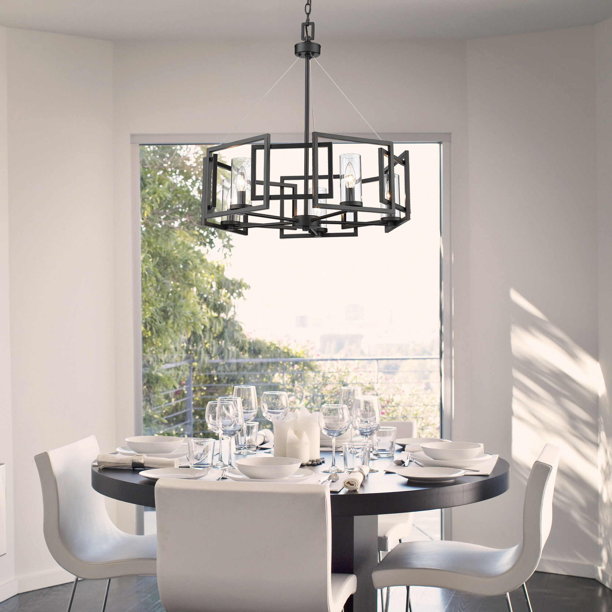 Marco 5 Light 24.5 inch Matte Black Chandelier Ceiling Light