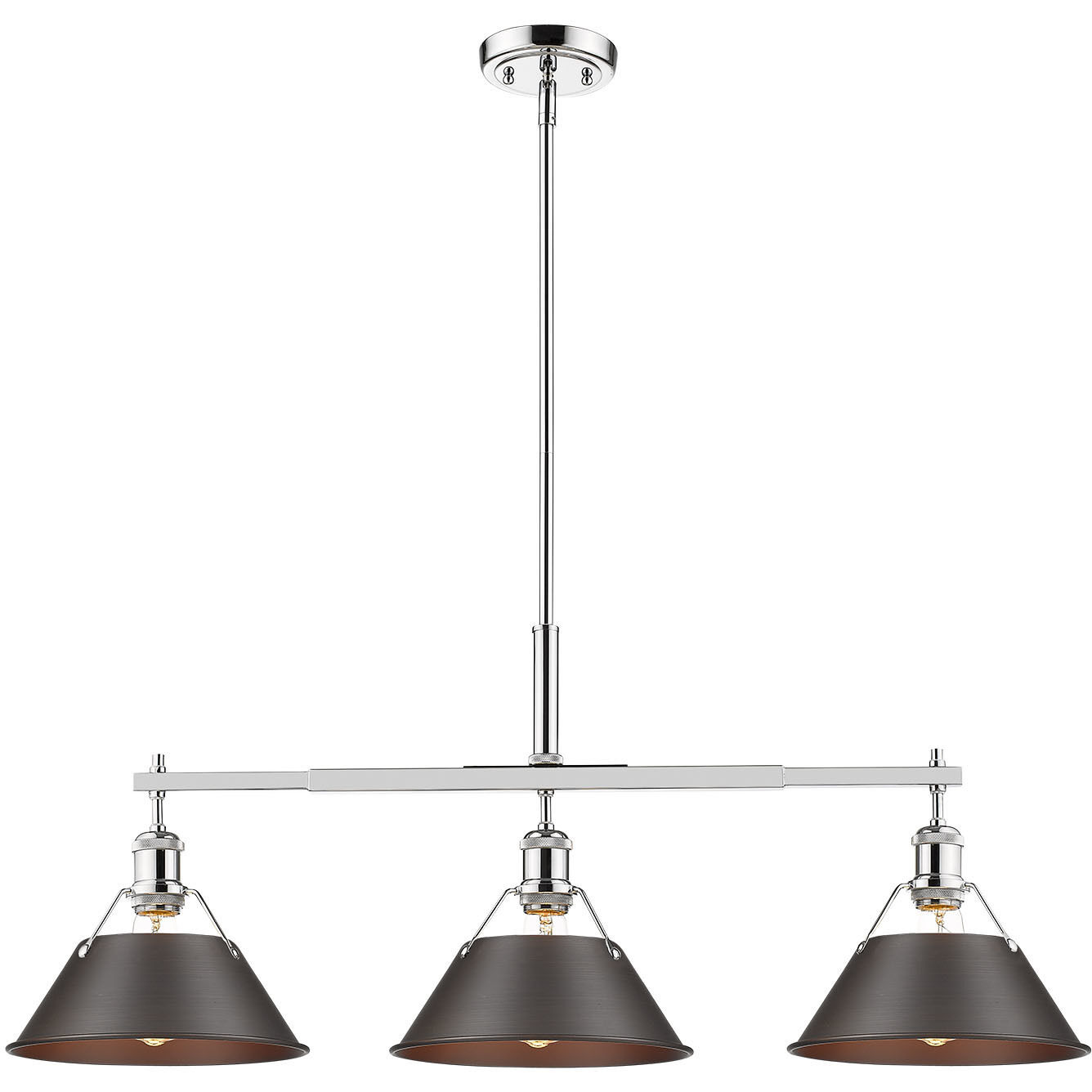 Yep Orwell Island Light Ceiling Light in Chrome, Rubbed Bronze