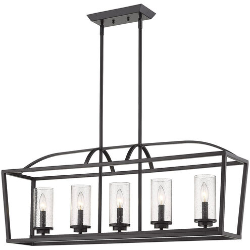 Mercer 5 Light 38 inch Matte Black Linear Pendant Ceiling Light in Matte Black/Matte Black