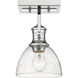 Yep Hines 1 Light 6.88 inch Chrome Semi-Flush Mount Ceiling Light in Seeded Glass, Damp