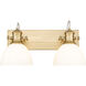 Yep Hines Vanity Wall Light in Opal Glass, Brushed Champagne Brass