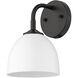 Zoey 1 Light 6 inch Matte Black Wall Sconce Wall Light in Matte White