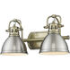 Yep Duncan Vanity Wall Light in Aged Brass, Pewter