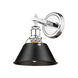 Orwell 1 Light 9 inch Chrome Bath Vanity Wall Light in Matte Black