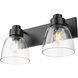Remy 2 Light 16.88 inch Matte Black Vanity Light Wall Light