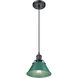 Yep Orwell 1 Light 7.5 inch Matte Black Pendant Ceiling Light in Pine Green, Small
