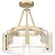 Aenon 3 Light 16.5 inch Brushed Champagne Brass Semi-Flush Mount Ceiling Light