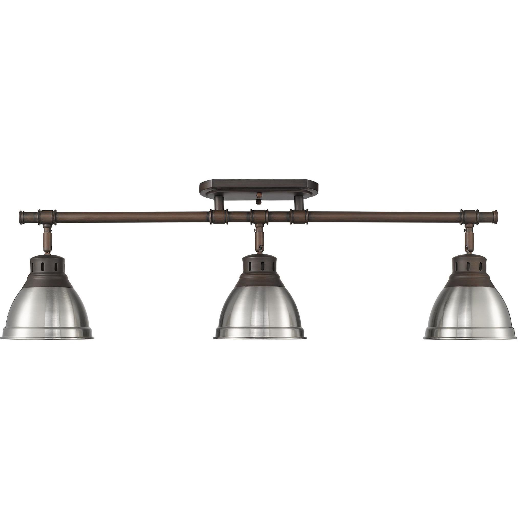 Yep Duncan 3 Light 35.38 inch Rubbed Bronze Semi-Flush Mount Ceiling Light in Pewter