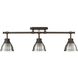 Yep Duncan 3 Light 35.38 inch Rubbed Bronze Semi-Flush Mount Ceiling Light in Pewter