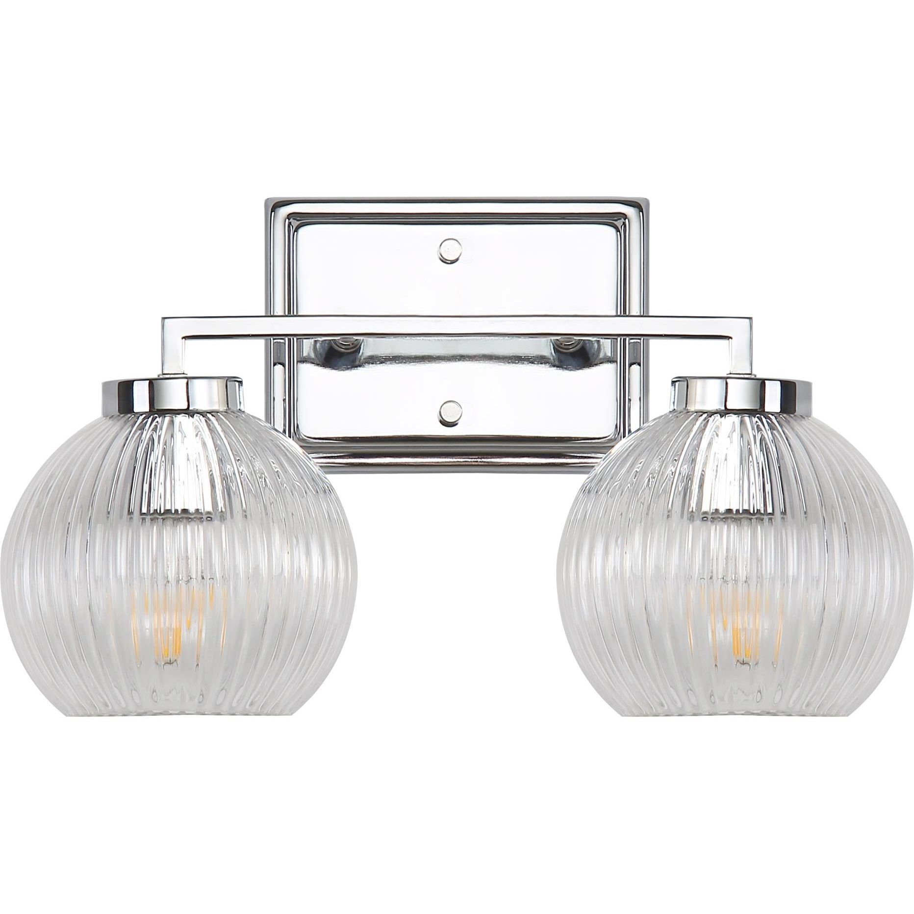 Yep Elliott Vanity Wall Light in Chrome, Ribbed