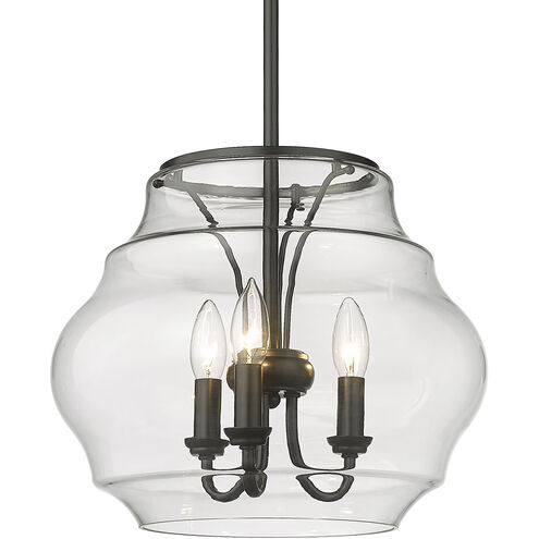 Annette 3 Light 14 inch Matte Black Pendant Ceiling Light