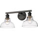 Yep Carver Vanity Wall Light in Matte Black, Vintage Milk Glass