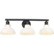 Yep Carver Vanity Wall Light in Matte Black, Vintage Milk Glass