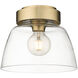 Remy 1 Light 10 inch Brushed Champagne Brass Flush Mount Ceiling Light