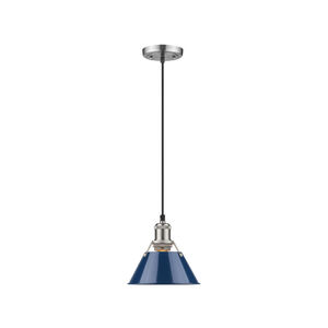 Orwell 1 Light 8 inch Pewter Mini Pendant Ceiling Light in Navy, Small