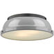 Duncan 2 Light 14 inch Matte Black Flush Mount Ceiling Light in Grey, Damp