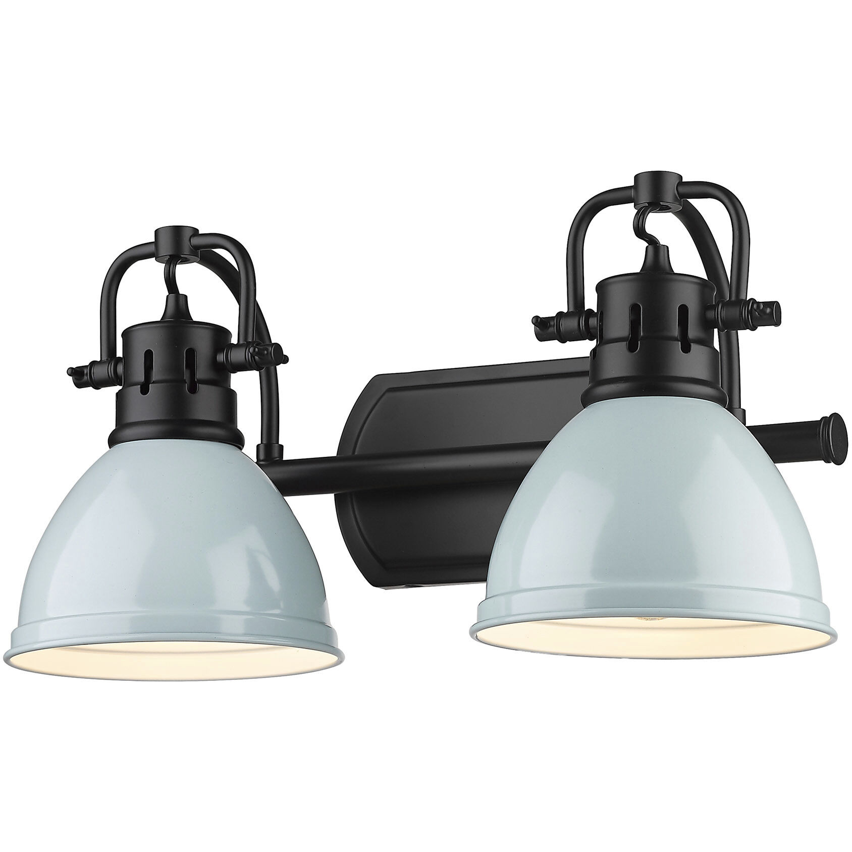 Yep Duncan Vanity Wall Light in Matte Black, Seafoam