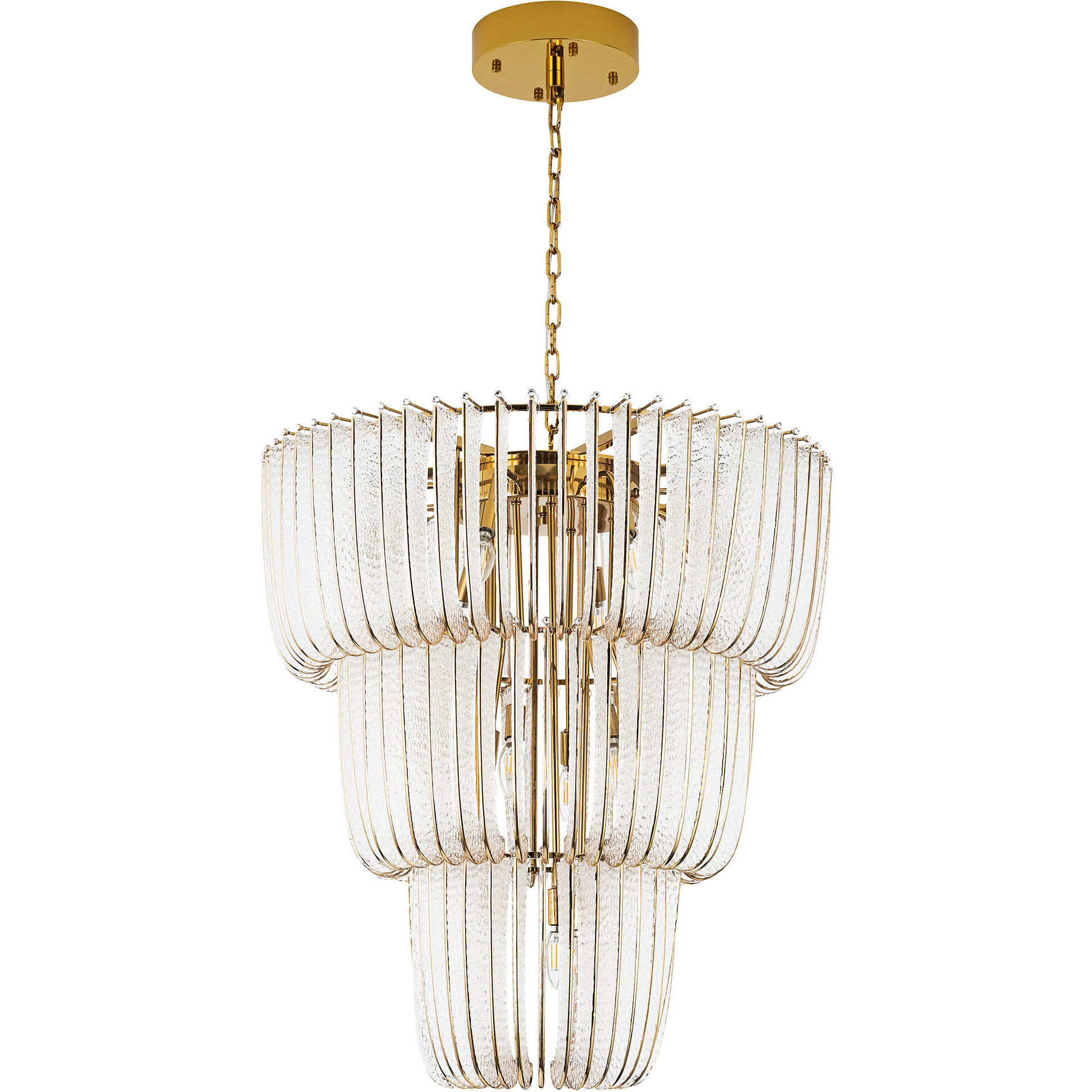 Ziva Shahi 29.5 inch 5.00 watt Titanium Gold Chandelier Ceiling Light, 3 Tier