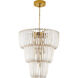 Ziva Shahi 29.5 inch 5.00 watt Titanium Gold Chandelier Ceiling Light, 3 Tier