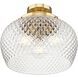 Adeline 3 Light 14 inch Modern Brushed Gold Semi-Flush Ceiling Light
