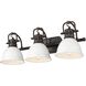 Yep Duncan Vanity Wall Light in Rubbed Bronze, Matte White