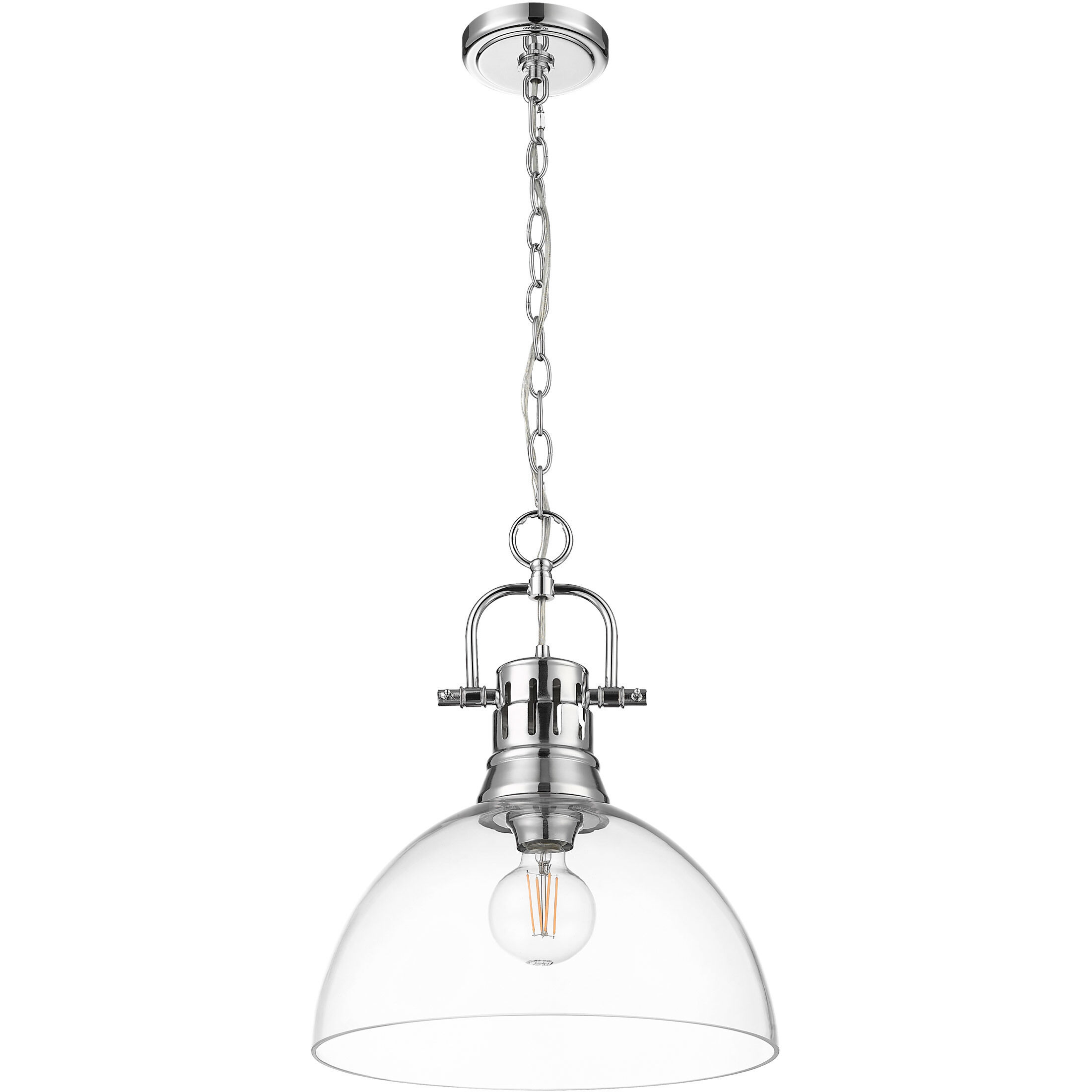 Yep Duncan 1 Light 14 inch Chrome Pendant Ceiling Light in Clear Glass
