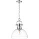 Yep Duncan 1 Light 14 inch Chrome Pendant Ceiling Light in Clear Glass