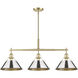 Orwell Linear Pendant Ceiling Light in Chrome, Brushed Champagne Bronze