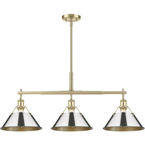 Orwell Linear Pendant Ceiling Light in Chrome, Brushed Champagne Bronze